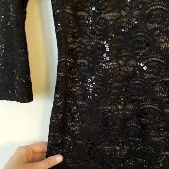 NWT Akira subtle sequin low back dress long sleeved bodycon formal dress - Picture 5 of 7